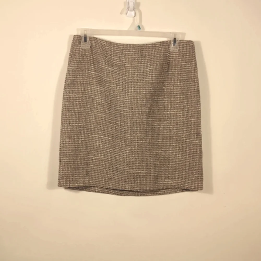 Dalia Collection Brown Tweed Pencil Skirt Knee-Length 14